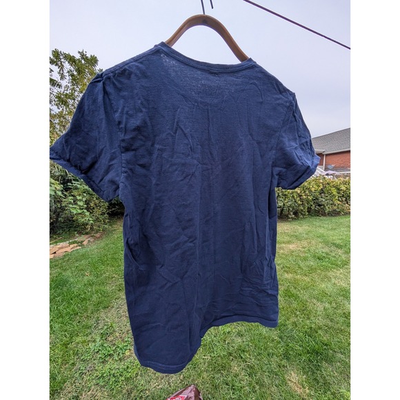 Super‎ Mario Bros T-Shirt Pixel Characters Graphic Print Mens Navy Blue - Picture 2 of 3